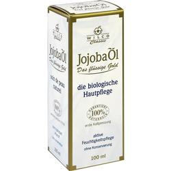 Eine Verpackung mit der Aufschrift "JojobaÖl, die biologische Hautpflege".