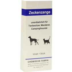 Verpackung einer Zeckenzange für Tierbesitzer, Wanderer und Campingfreunde.
